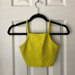 topshop yellow crop tank top